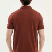Abilene Rust Textured Knit Quarter Zip Polo Shirt