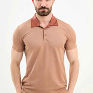 Abilene Rust Brown Slim Fit Short Sleeve Pique Polo Shirt