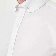 Abilene White Slim Fit Long Sleeve Pin Collar Dress Shirt