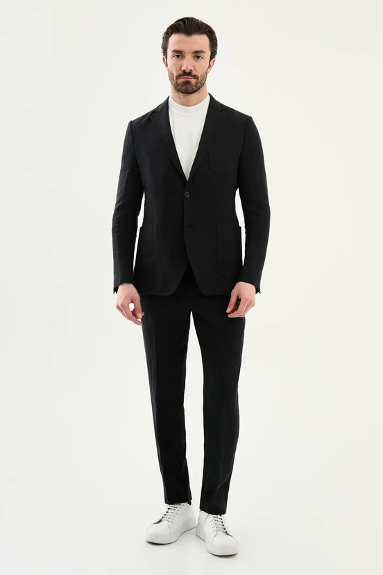 Abilene Black Linen Blazer