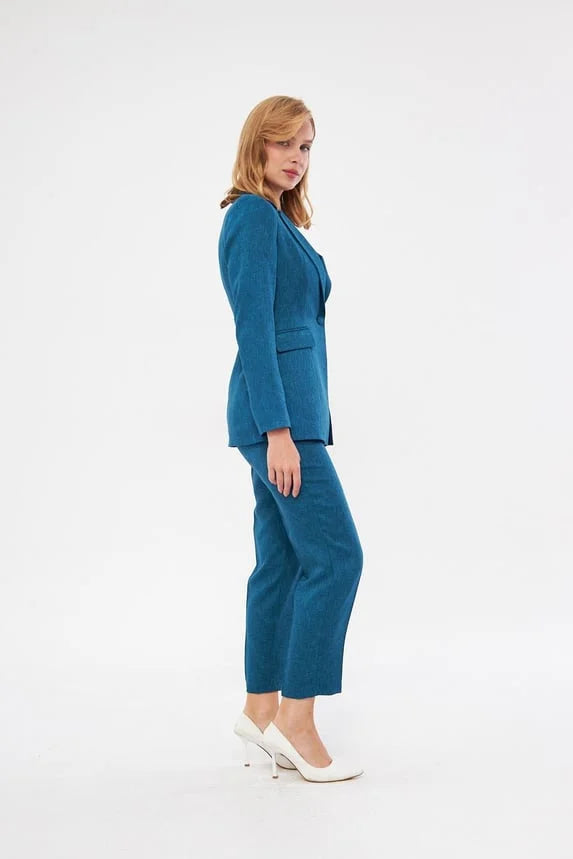 Blue Wool Suit for Women