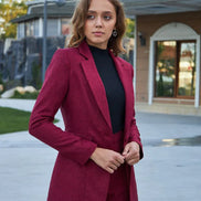 Burgundy Wool Suit or Women