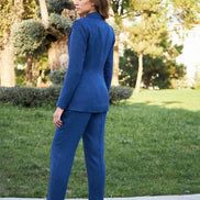 Navy Blue Wool Suit for Women