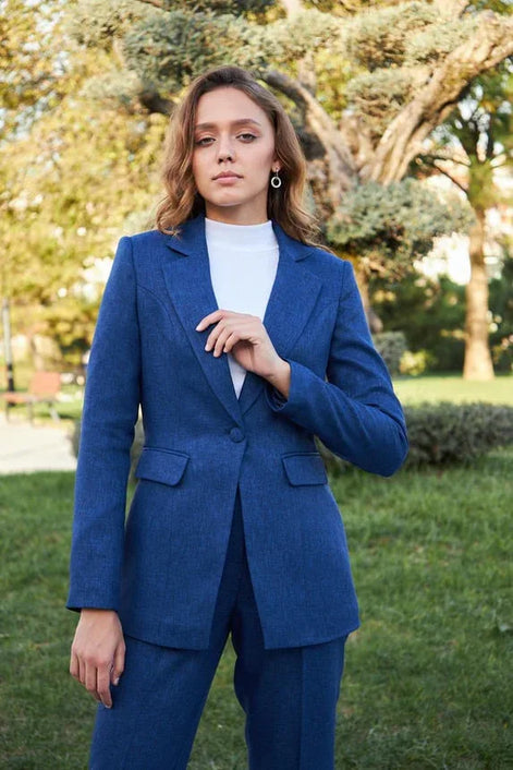 Navy Blue Wool Suit