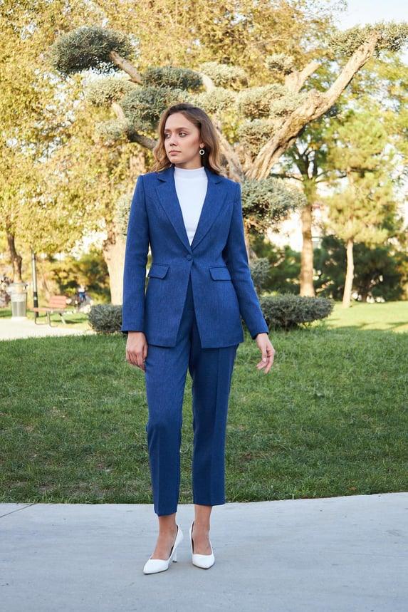 Navy Blue Wool Suit