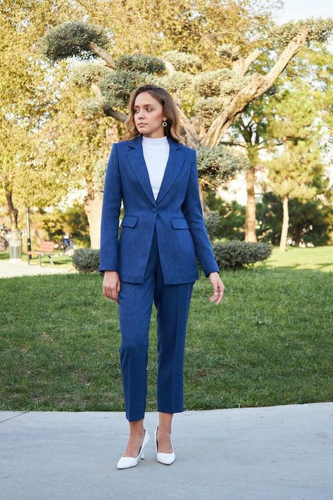 Navy Blue Wool Suit