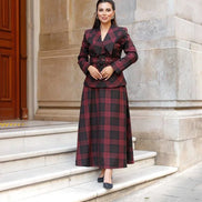 Burgundy Red Skirt Suit