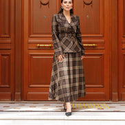 Dark Brown Skirt Suit for Women