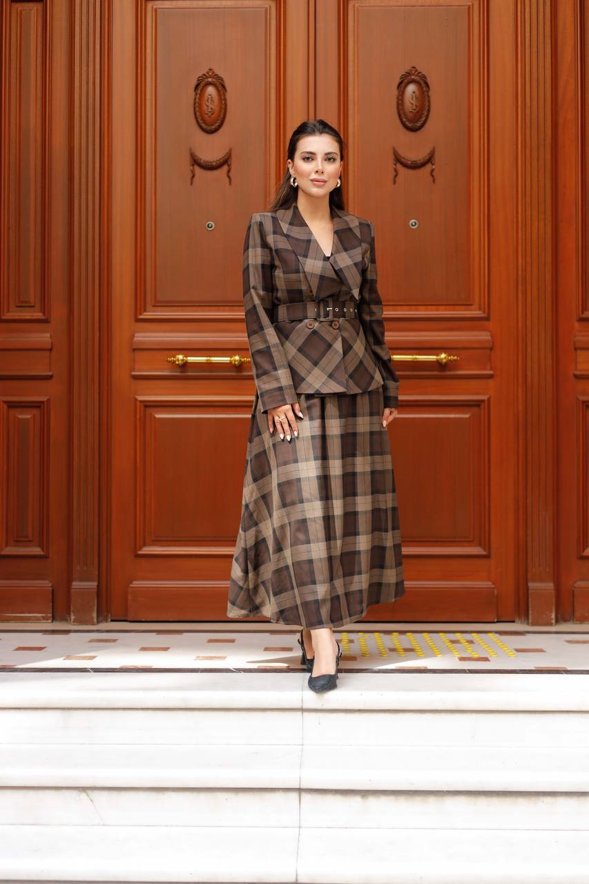 Dark Brown Skirt Suit for Women