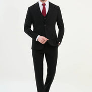 Ames Wool Black 3 Piece Suit