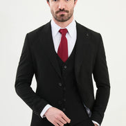 Ames Wool Black 3 Piece Suit