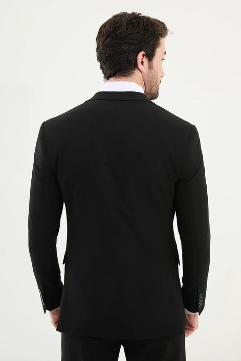 Ames Wool Black 3 Piece Suit