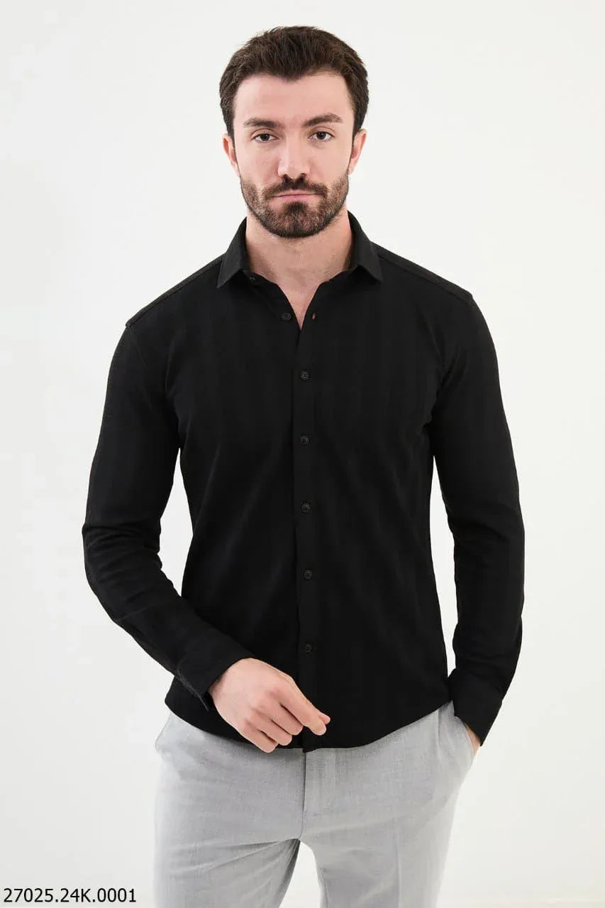 Ames Black Shirt Gray Pants