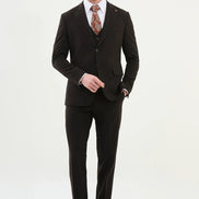 Ames Wool Brown 3 Piece Suit