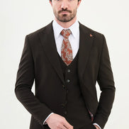 Ames Wool Brown 3 Piece Suit