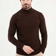 Ames Mock Turtleneck Sweater - Brown