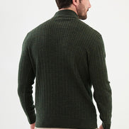 Ames Cable Knit Mock Turtleneck Sweater - Khaki