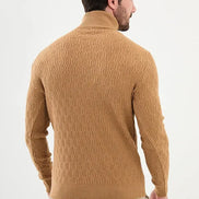 Ames Cable Knit Turtleneck Sweater - Camel