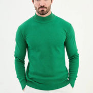 Ames Mock Turtleneck Wool Sweater - Green