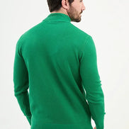 Ames Mock Turtleneck Wool Sweater - Green