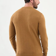 Ames Herringbone Crewneck Wool Sweater - Camel