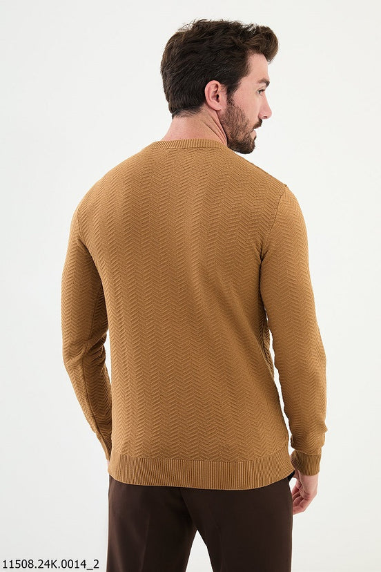 Crewneck Wool Sweater Camel