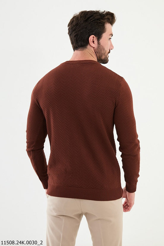 Rust Crewneck Wool Sweater