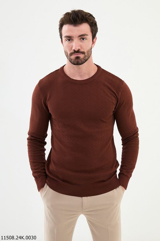 Rust Crewneck Wool Sweater