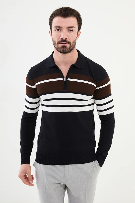 Polo Sweater Navy Blue