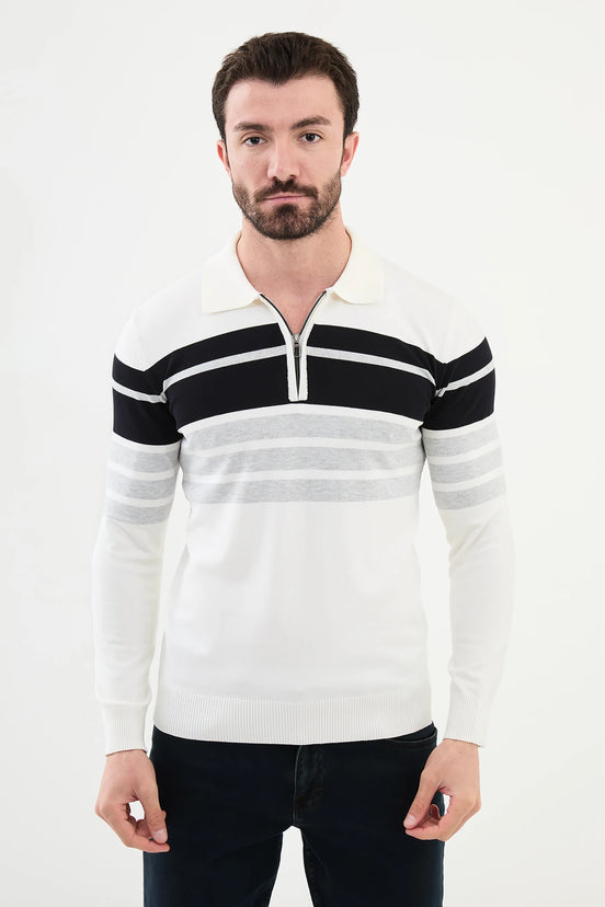 Polo Sweater White