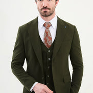 Ames Wool 3 Piece Khaki Suit