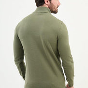 Ames Mock Turtleneck Wool Sweater - Khaki