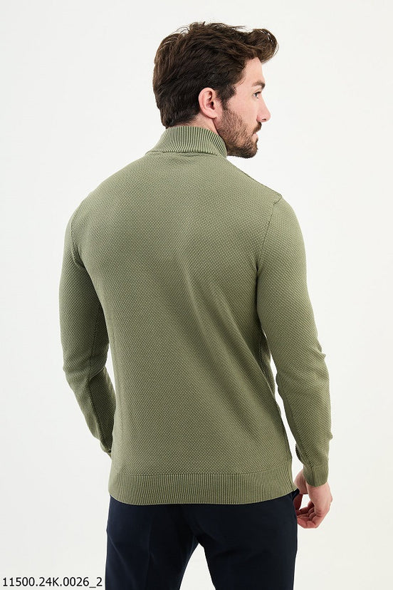 Khaki Green Wool Sweater