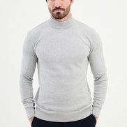 Ames Mock Turtleneck Wool Sweater - Gray