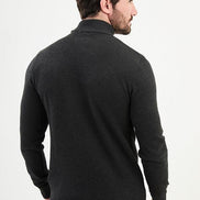 Ames Mock Turtleneck Wool Sweater - Dark Gray