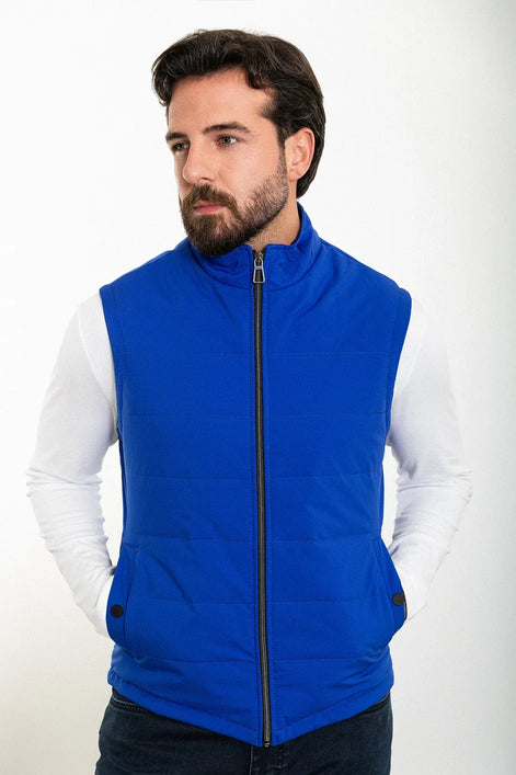 Ames Men’s Slim Fit Blue Puffer Vest