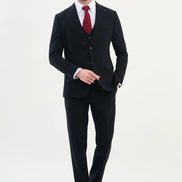 Ames Wool Navy Blue 3 Piece Suit