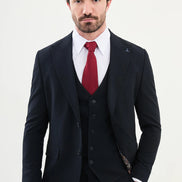 Ames Wool Navy Blue 3 Piece Suit