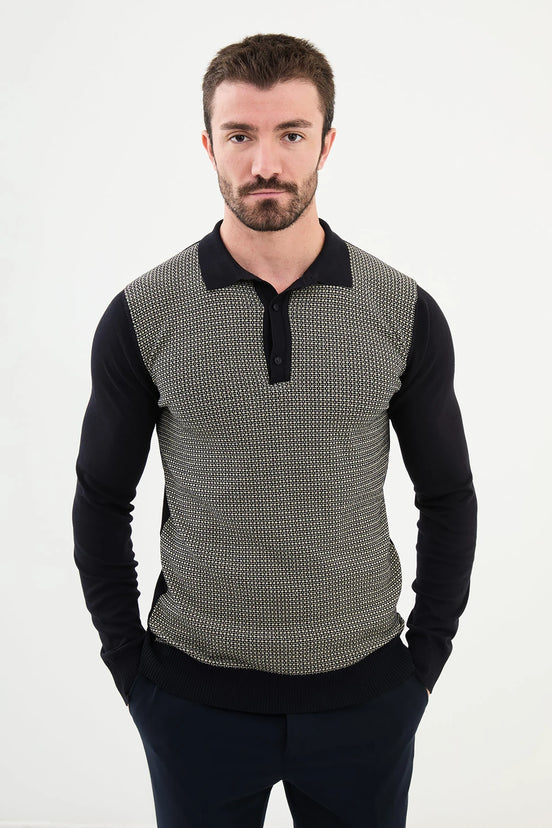 Polo Sweater Navy Blue