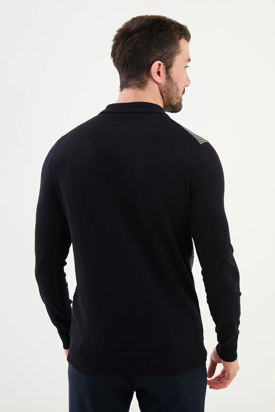Polo Sweater Navy Blue