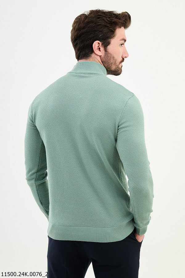 Ames Mock Turtleneck Sweater - Sage Green