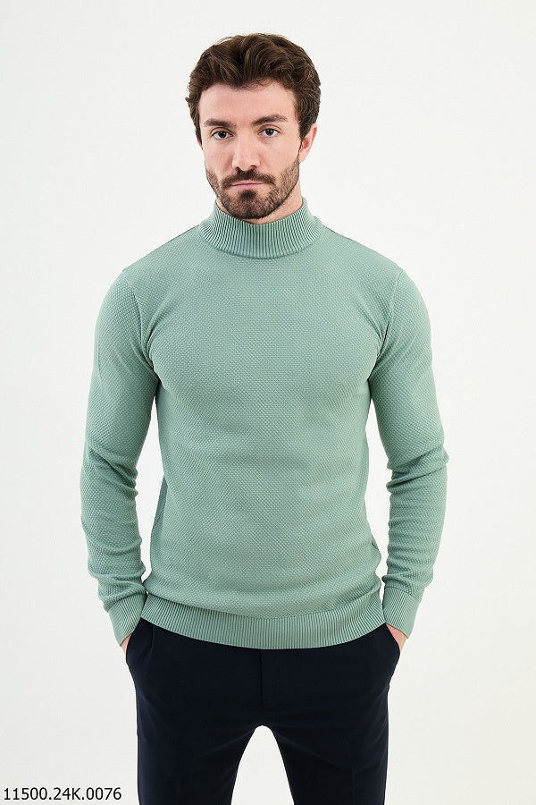 Ames Mock Turtleneck Sweater - Sage Green