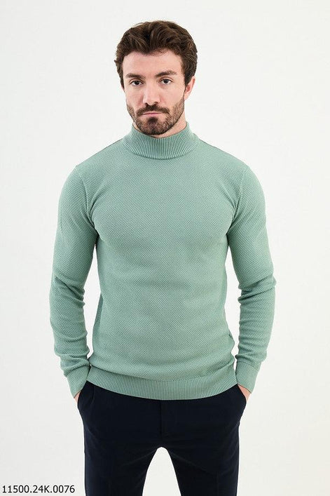 Ames Mock Turtleneck Sweater - Sage Green