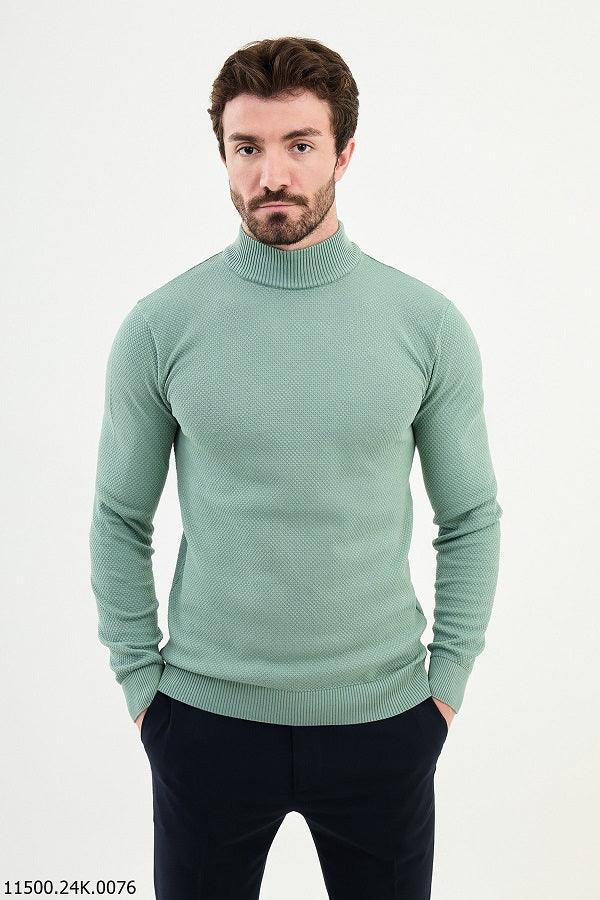 Ames Mock Turtleneck Sweater - Sage Green