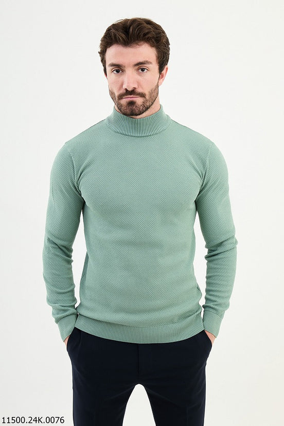 Sage Green Mock Turtleneck Sweater