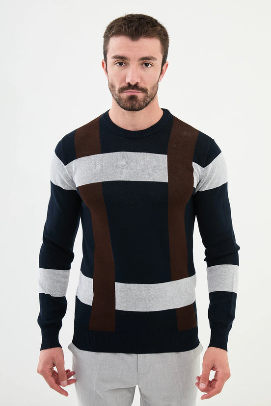 Navy Blue Wool Sweater