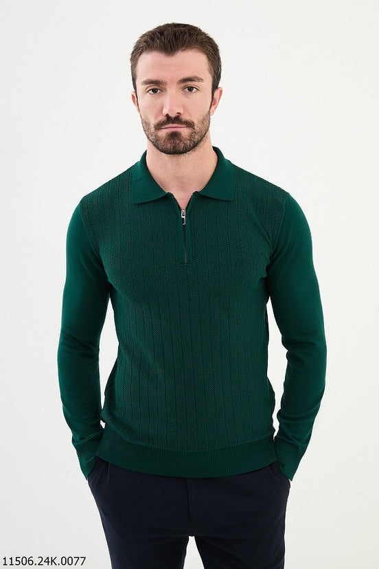 Green Polo Sweater