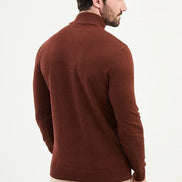 Ames Mock Turtleneck Wool Sweater - Rust Brown