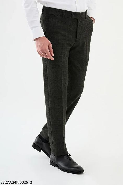 Ames Wool Black Plaid Pants