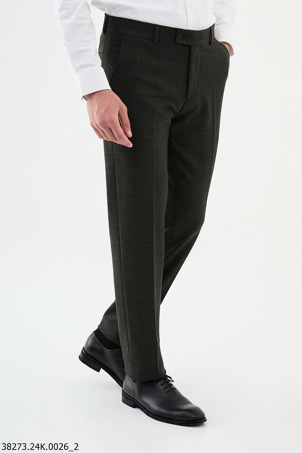 Ames Wool Black Plaid Pants